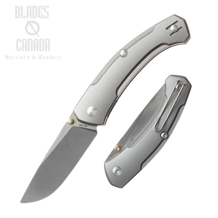 GiantMouse Iona V2 Folding Knife, S90V Satin, Titanium Handle, IONA-V2-TITANIUM