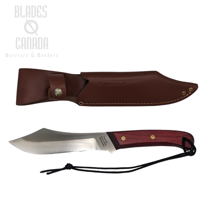 Grohmann X108S Deer & Moose Knife, Xtra Resinwood w/ Leather Sheath