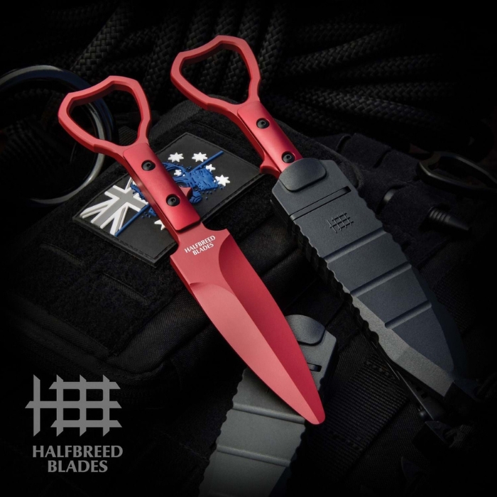 Halfbreed Compact Clearance Gen 2 Trainer Knife, One-Piece Construction Red