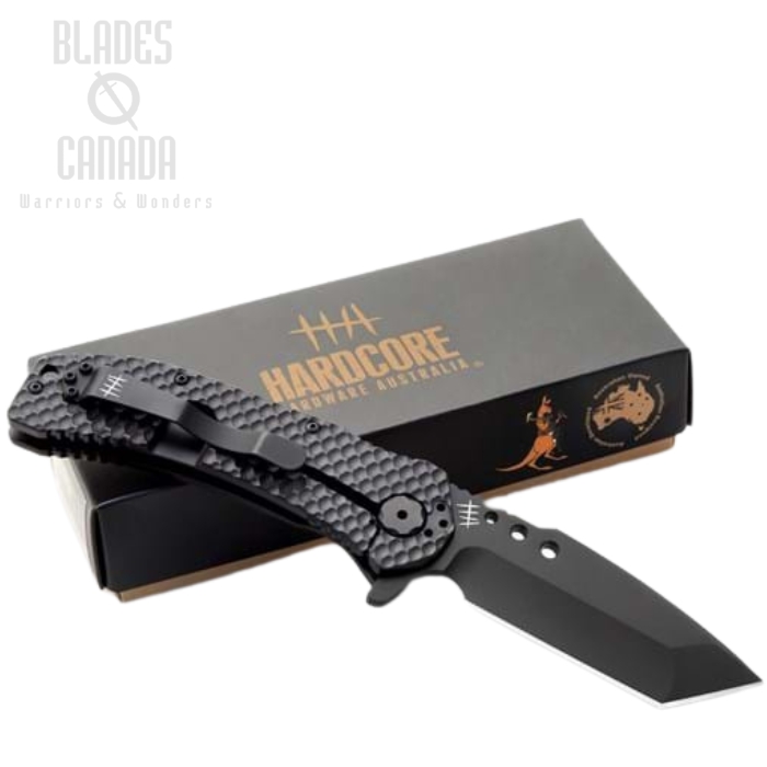 Hardcore Hardware MILSPEC Flipper Framelock Knife, CPM S30V Black, G10 Black Textured