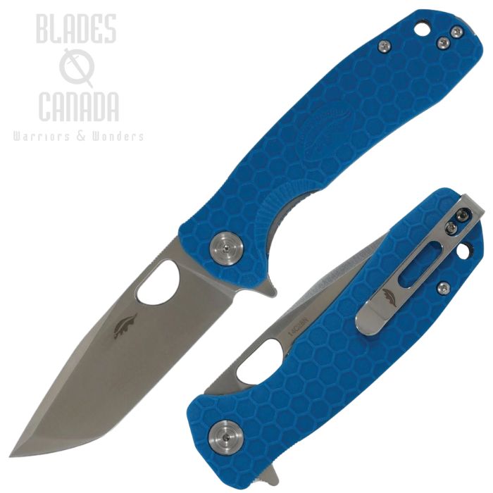 Honey Badger Medium Flipper Folding Knife, 14C28N Satin, GRN Blue Textured, HB1734 (image for) Honey Badger Medium Flipper Folding Knife, 14C28N Satin, GRN Blue Textured, HB1734