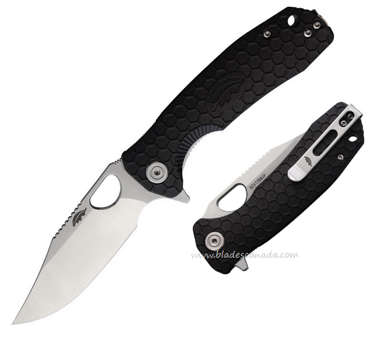 Honey Badger Medium Flipper Folding Knife, Satin Blade, Textured Nylon Black, 4069
