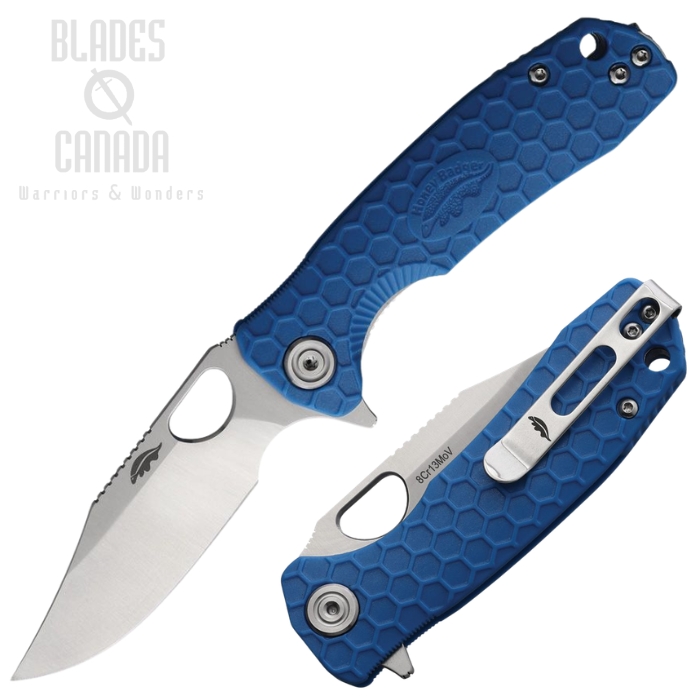 Honey Badger Flipper Folding Knife, Satin Blade, Nylon Blue Textured Handle, HB4078 (image for) Honey Badger Flipper Folding Knife, Satin Blade, Nylon Blue Textured Handle, HB4078
