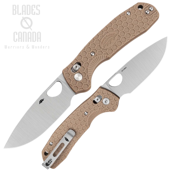 Honey Badger Large Crossbolt Lock Folding Knife, Satin Blade, FRN Tan Textured, HB6002 (image for) Honey Badger Large Crossbolt Lock Folding Knife, Satin Blade, FRN Tan Textured, HB6002