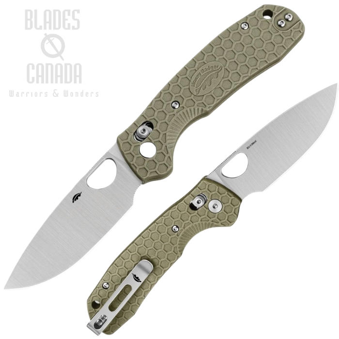 Honey Badger Large Crossbolt Lock Folding Knife, Satin Blade, FRN Green Textured, HB6003 (image for) Honey Badger Large Crossbolt Lock Folding Knife, Satin Blade, FRN Green Textured, HB6003
