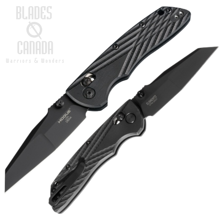 Hogue Deka ABLE Lock Folding Knife, CPM 20CV Black, G10 Black Crosshatch, HO24266