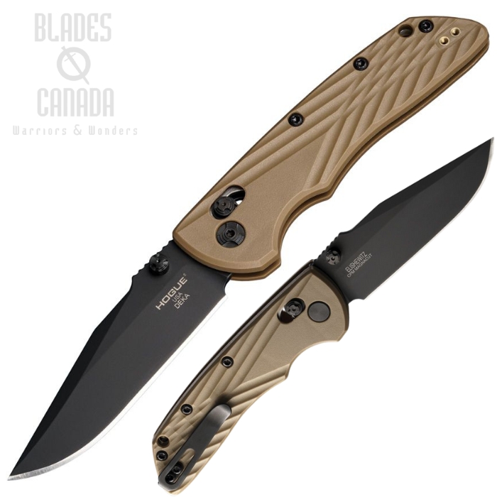 Hogue Deka ABLE Lock Folding Knife, CPM MagnaCut Black, FDE Handle, HO24377