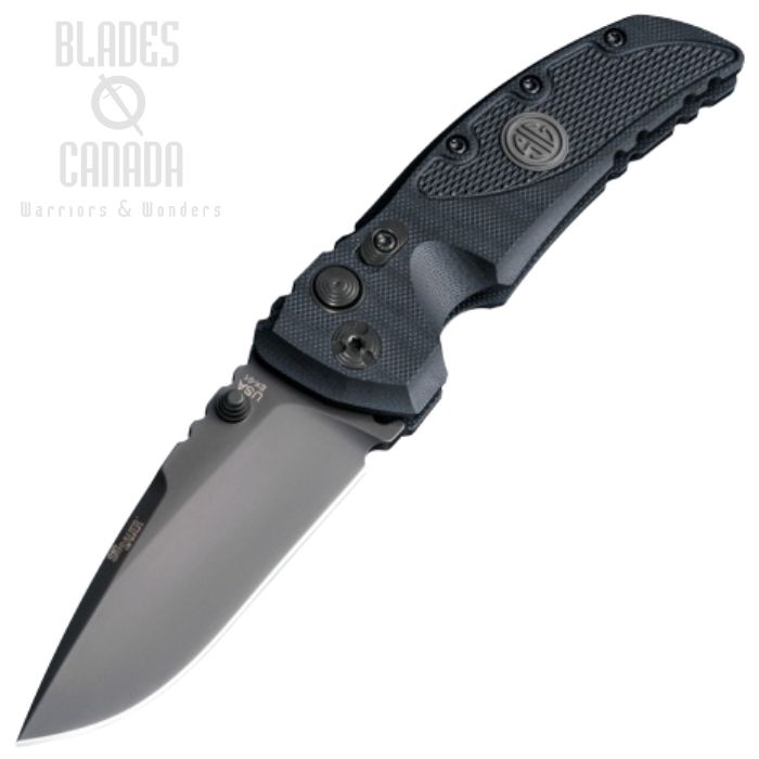 Hogue Sig Ex-01 Button Lock Folding Knife, 154CM Black, G10 Checkered, 36172