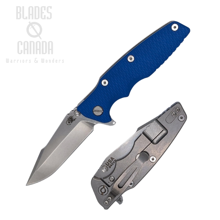 Hinderer Eklipse 3.5 S45VN Harpoon Spanto Tri-way Stonewash - Blue G10