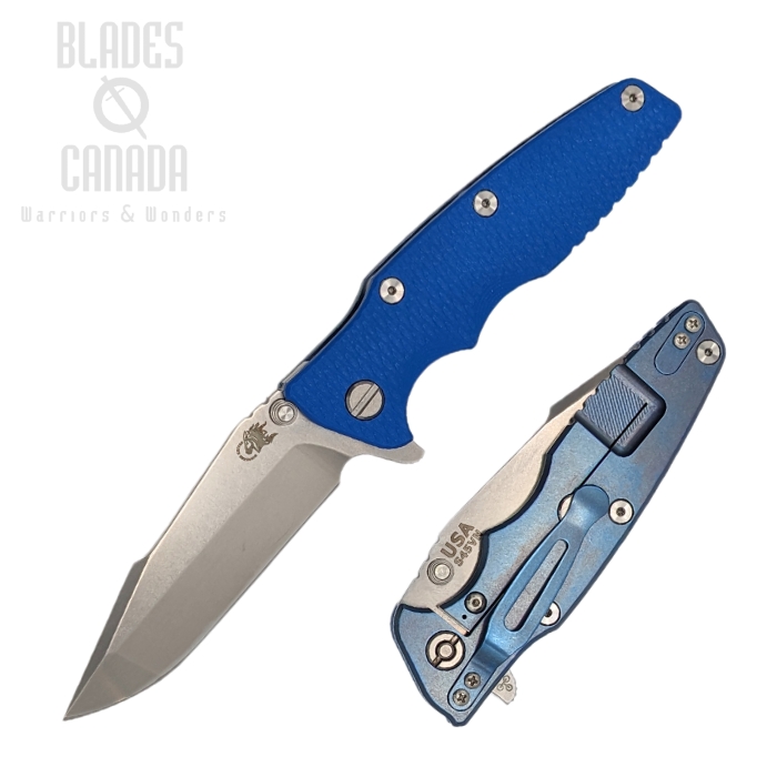 Hinderer Eklipse 3.5 S45VN Harpoon Spanto Tri-way Stonewash Blue - Black G10