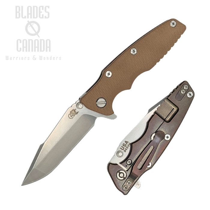 Hinderer Eklipse 3.5 S45VN Harpoon Spanto Tri-way Stonewash Bronze - Coyote G10