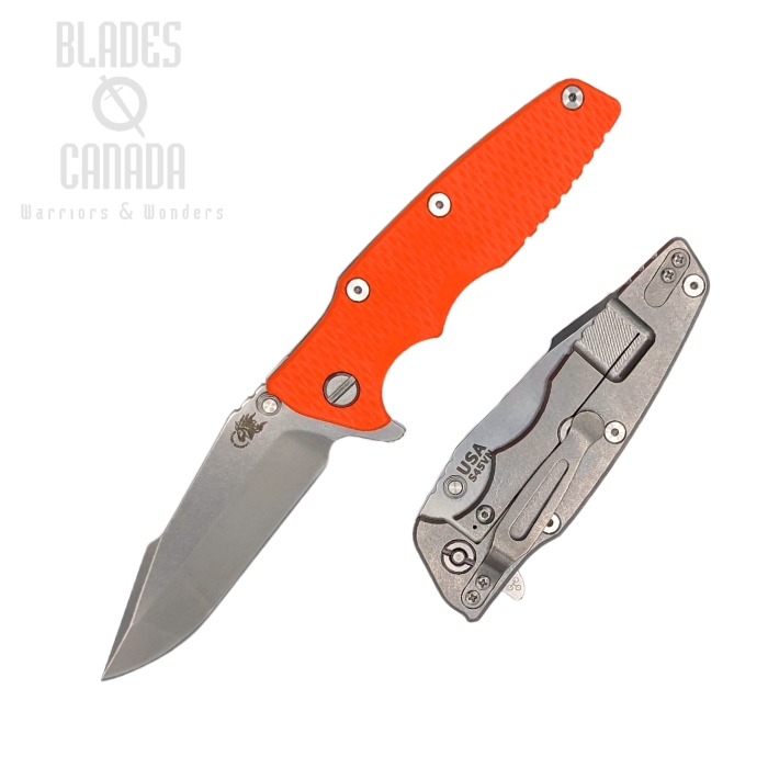 Hinderer Eklipse 3.5 S45VN Harpoon Spanto Tri-way Stonewash - Orange G10