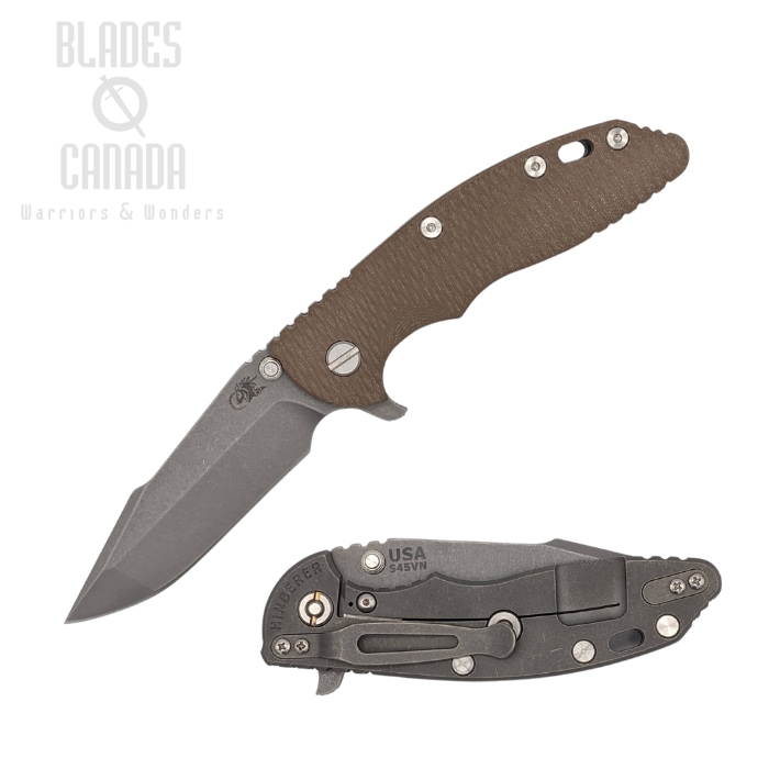 Hinderer XM-18 3.5 S45VN Harpoon Spanto Tri-Way Working Finish - FDE G10