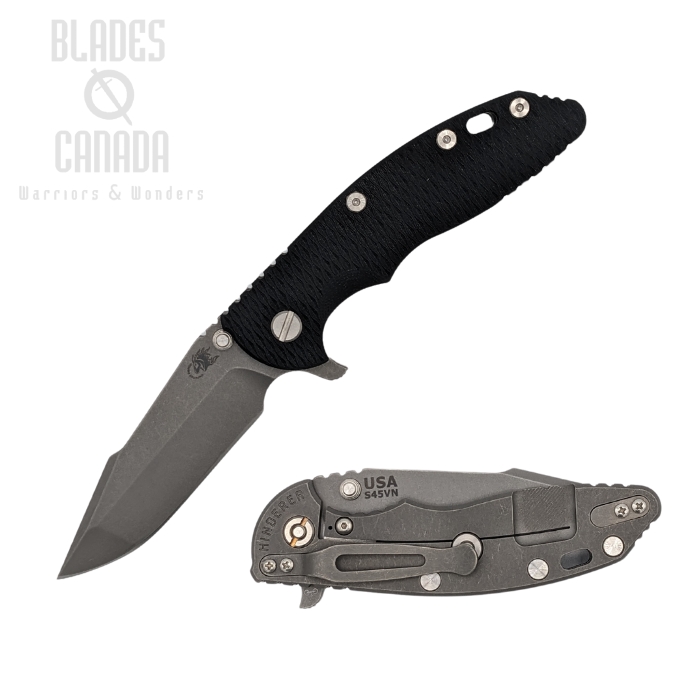 Hinderer XM-18 3.5 S45VN Harpoon Spanto Tri-Way Working Finish - Black G10