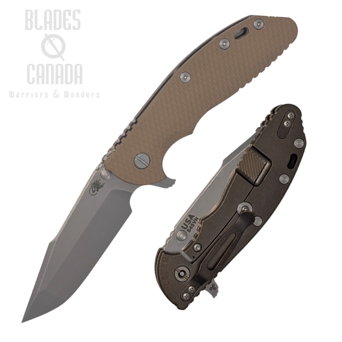 Hinderer XM-24 4.0 S45VN Harpoon Spanto Tri-Way Stonewash Bronze - Coyote G10 (image for) Hinderer XM-24 4.0 S45VN Harpoon Spanto Tri-Way Stonewash Bronze - Coyote G10