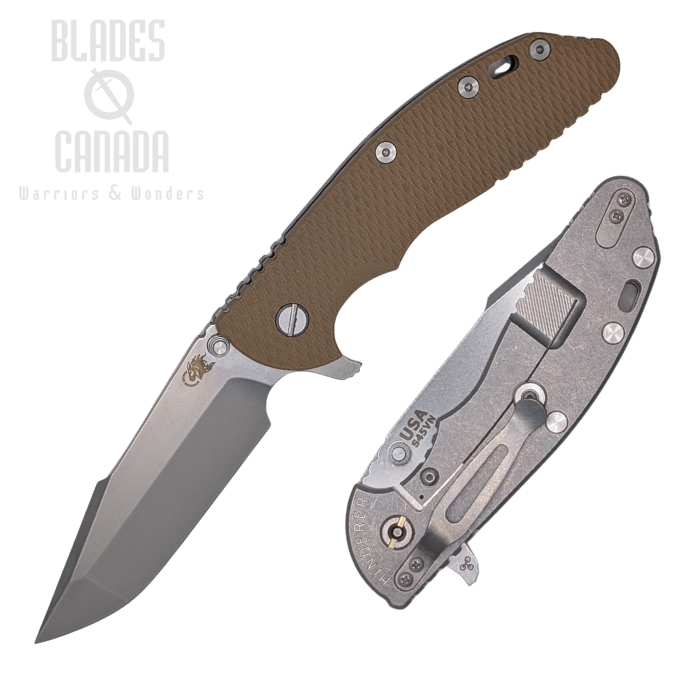 Hinderer XM-24 4.0 S45VN Harpoon Spanto Tri-Way Stonewash - Coyote G10 (image for) Hinderer XM-24 4.0 S45VN Harpoon Spanto Tri-Way Stonewash - Coyote G10