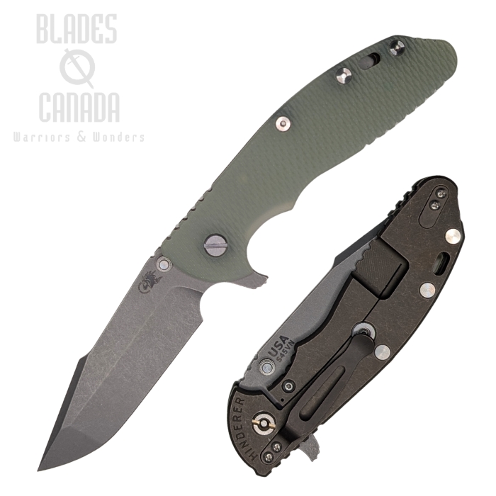Hinderer XM-24 4.0 S45VN Harpoon Spanto Tri-Way Battle Bronze - Translucent Green G10 (image for) Hinderer XM-24 4.0 S45VN Harpoon Spanto Tri-Way Battle Bronze - Translucent Green G10
