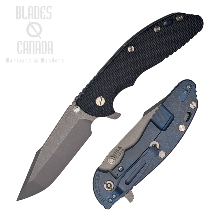Hinderer XM-24 4.0 S45VN Harpoon Spanto Tri-Way Battle Blue - Black G10 (image for) Hinderer XM-24 4.0 S45VN Harpoon Spanto Tri-Way Battle Blue - Black G10