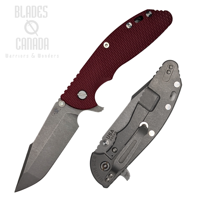 Hinderer XM-24 4.0 S45VN Harpoon Spanto Tri-Way Working Finish - Red G10 (image for) Hinderer XM-24 4.0 S45VN Harpoon Spanto Tri-Way Working Finish - Red G10