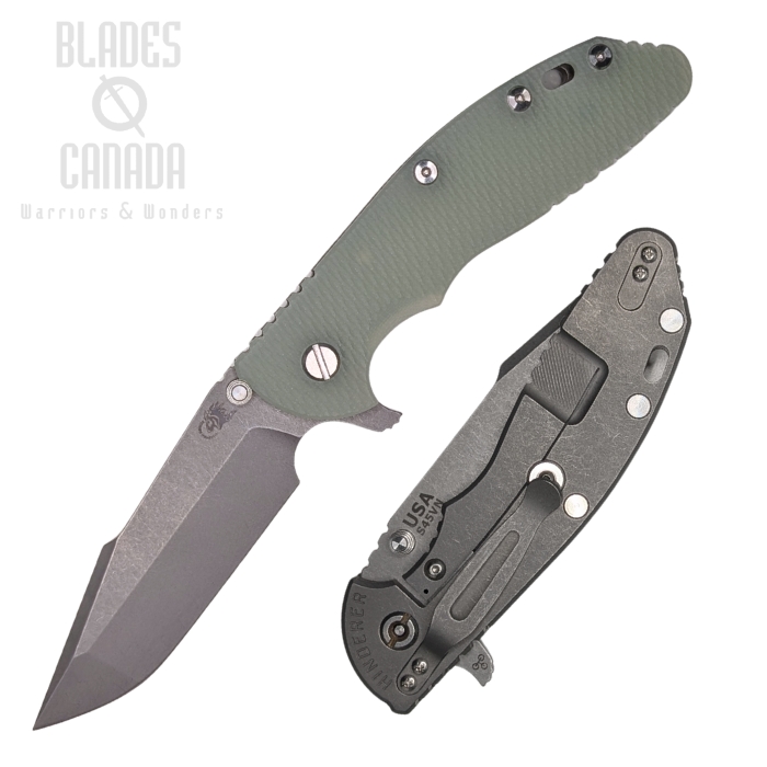 Hinderer XM-24 4.0 S45VN Harpoon Spanto Tri-Way Working Finish - Translucent Green G10 (image for) Hinderer XM-24 4.0 S45VN Harpoon Spanto Tri-Way Working Finish - Translucent Green G10