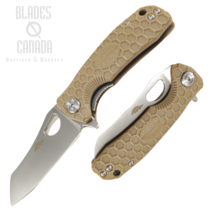 Honey Badger Mini Wharncleaver Flipper Folding Knife, D2 Steel, FRN Tan, HB1168 (image for) Honey Badger Mini Wharncleaver Flipper Folding Knife, D2 Steel, FRN Tan, HB1168
