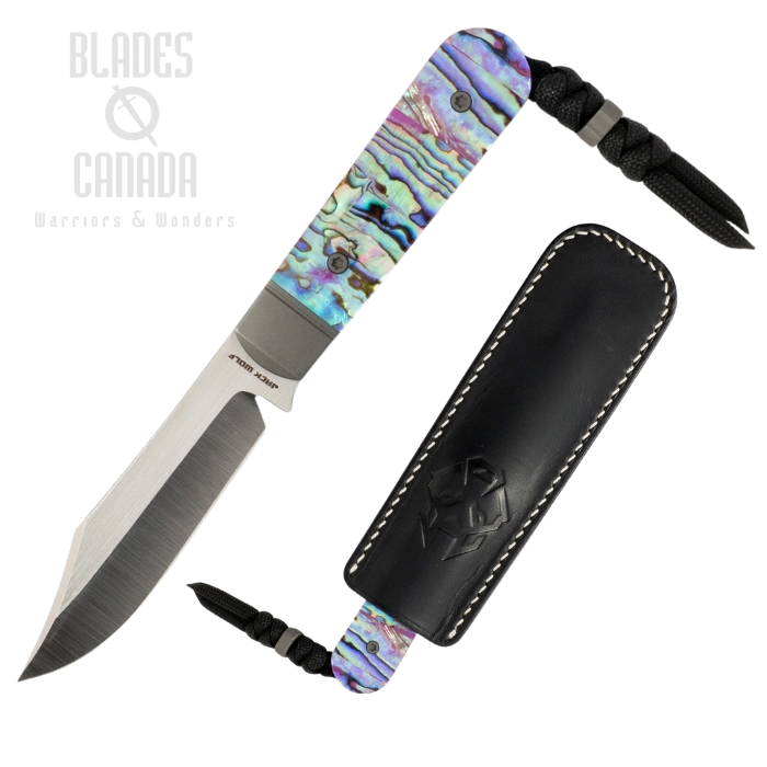 (Coming Soon) Jack Wolf Backwoods FIXedc Fixed Blade Knife, S90V Satin, Abalone, BACKW-FX-01-ABALONE (Coming Soon) Jack Wolf Backwoods FIXedc Fixed Blade Knife, S90V Satin, Abalone, BACKW-FX-01-ABALONE