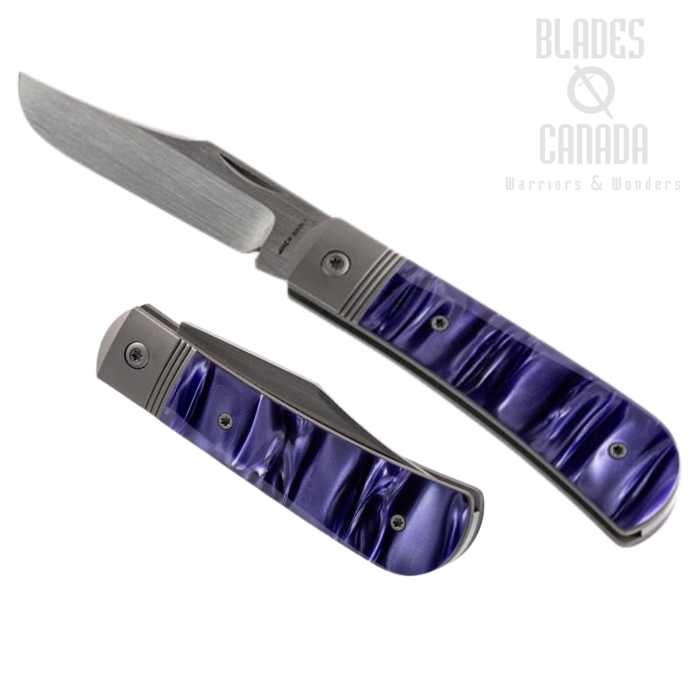 Jack Wolf Benny's Clip Slipjoint Folding Knife, S90V Hand Satin, Kirinite Cosmic Purple, BENNY-02-KIR-COS-PUR