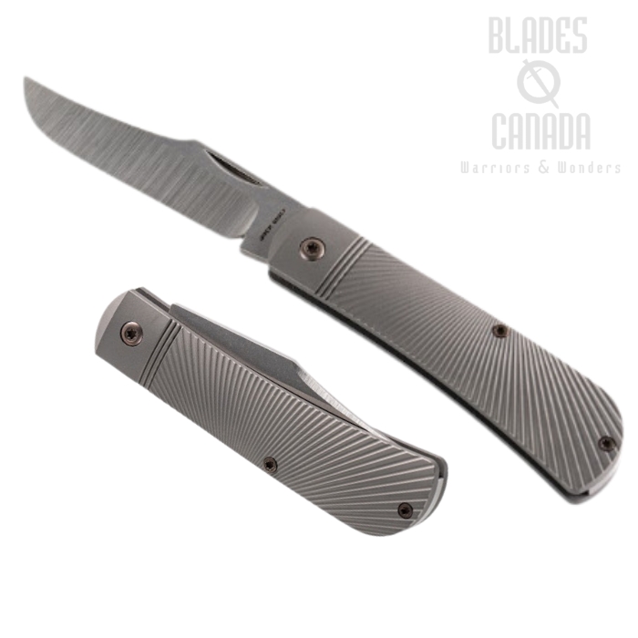 Jack Wolf Benny's Clip Slipjoint Folding Knife, S90V Belt Satin, Titanium Starburst, BENNY-02-TI-STAR