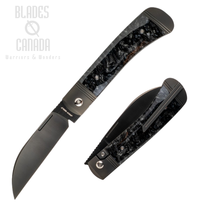 Jack Wolf Diamondback Jack Framelock Folding Knife, S90V Belt Satin DLC, Kirinite Black Ice