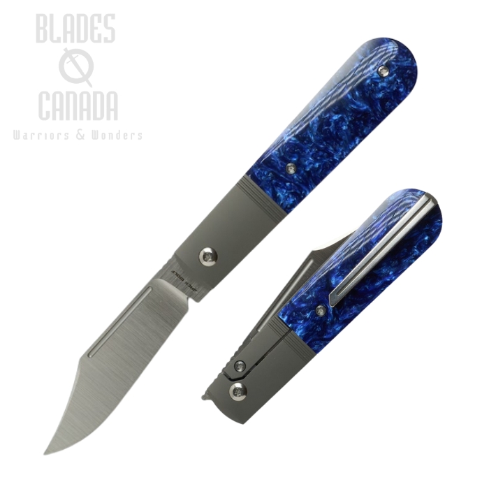 (Coming Soon) Jack Wolf Primo Jack Framelock Folding Knife, S90V Belt Satin, Kirinite Crystal Lake