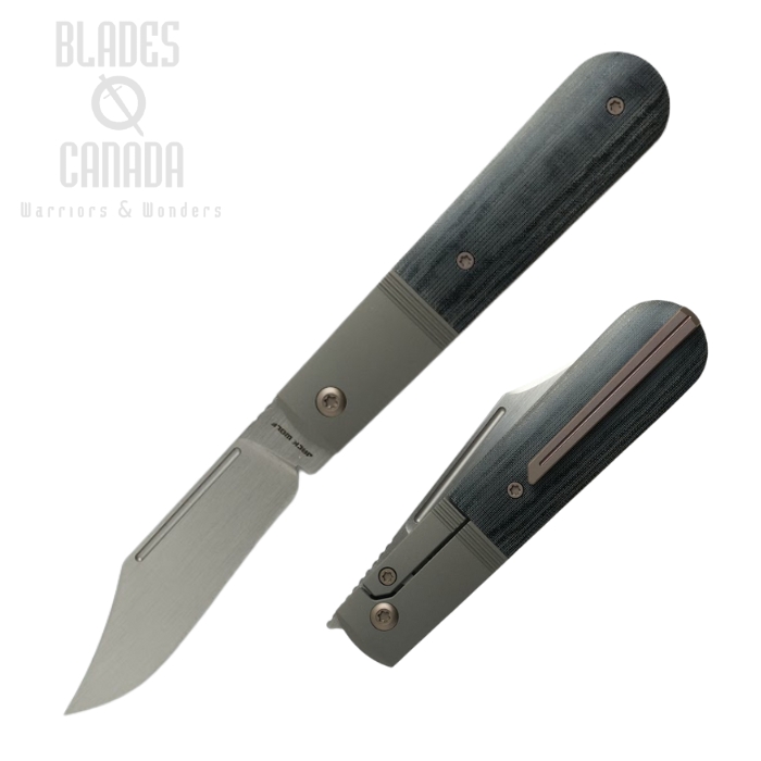 (Coming Soon) Jack Wolf Primo Jack Framelock Folding Knife, S90V Hand Satin, Micarta Black Linen