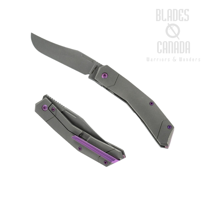 Jack Wolf Bionic Jack Folding Knife, CPM S90V, Bolster Lock, Titanium Stonewashed, BIONI-01-TI-STNWSH