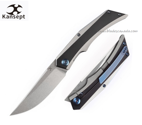 Kansept Naska Flipper Framelock Knife, CPM S35VN, Titanium, K1035A2