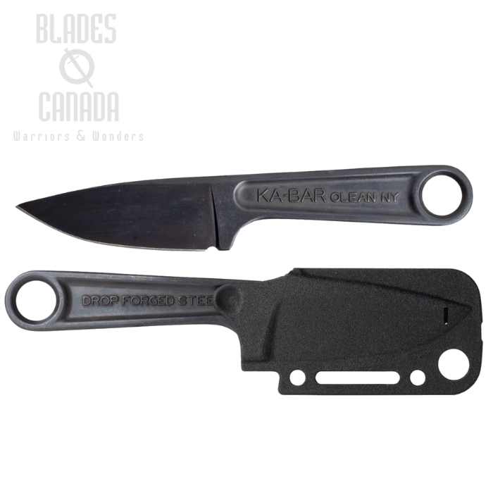 Ka-Bar Blackout Wrench Fixed Blade Knife, 425HC Black, Celcon Sheath, 1119BK