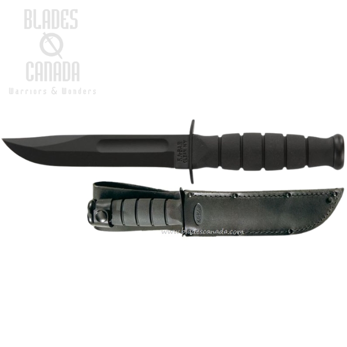 Ka-Bar Short Fixed Blade Knife, 1095 Cro-Van, Leather Sheath, Ka1256