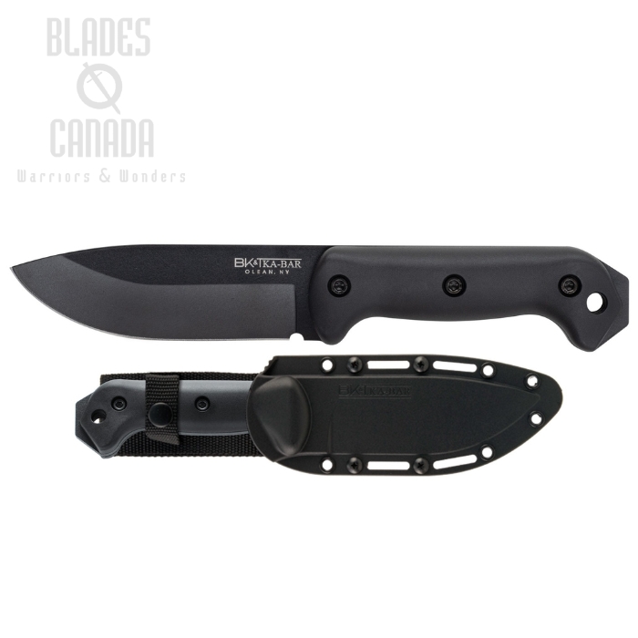 Ka-Bar Becker Campanion Fixed Blade Knife, 1095 Cro-Van, Hard Sheath, BK2