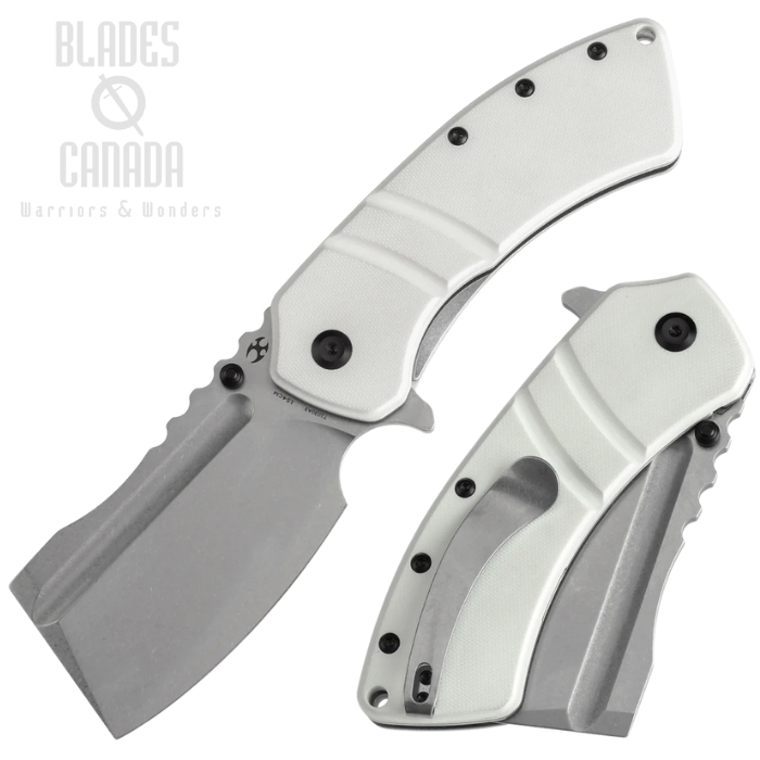 Kansept XL Korvid Flipper Folding Knife, 154CM SW, G10 White, T1030A9