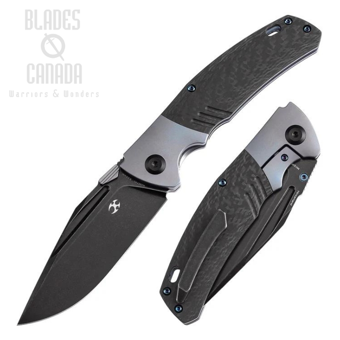 Kansept Hinterland Framelock Folding Knife, CPM S35VN Black, Titanium/Carbon Fiber, K1057A1