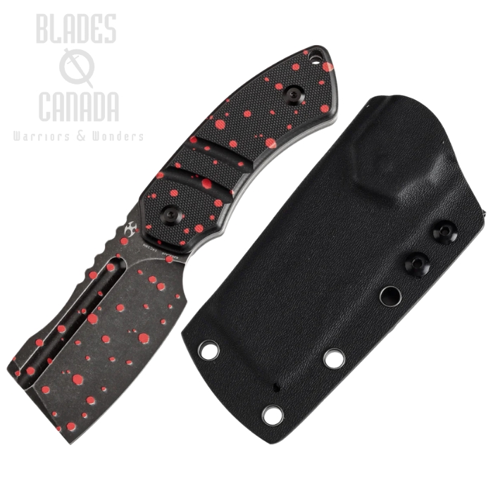 Kansept Korvid S Fixed Blade Knife, 14C28N Black, G10 Black w/Zombie Blood Print, Kydex Sheath, G2030A10