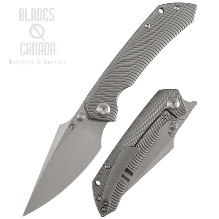 Kansept Fenrir Frame Lock Folding Knife, S35VN Satin, Beadblasted Titanium Milled Water Ripple, K1034C1 (image for) Kansept Fenrir Frame Lock Folding Knife, S35VN Satin, Beadblasted Titanium Milled Water Ripple, K1034C1
