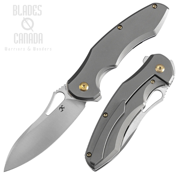 Kansept Echis Flipper Framelock Knife, CPM S35VN Satin, Titanium, K1071A1