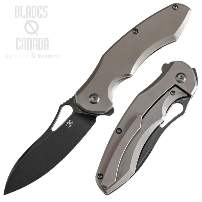 Kansept Echis Flipper Framelock Knife, CPM S35VN Black SW, Titanium Bronze Ano, K1071A2