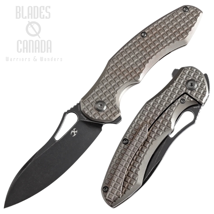 Kansept Echis Flipper Framelock Knife, CPM S35VN Black SW, Titanium Bronze Ano, K1071A6