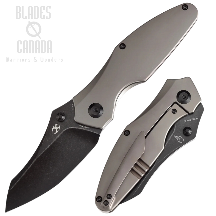 Kansept Baba Yaga Framelock Folding Knife, CPM 20CV Black SW, Titanium Bronze Ano, K1074A6