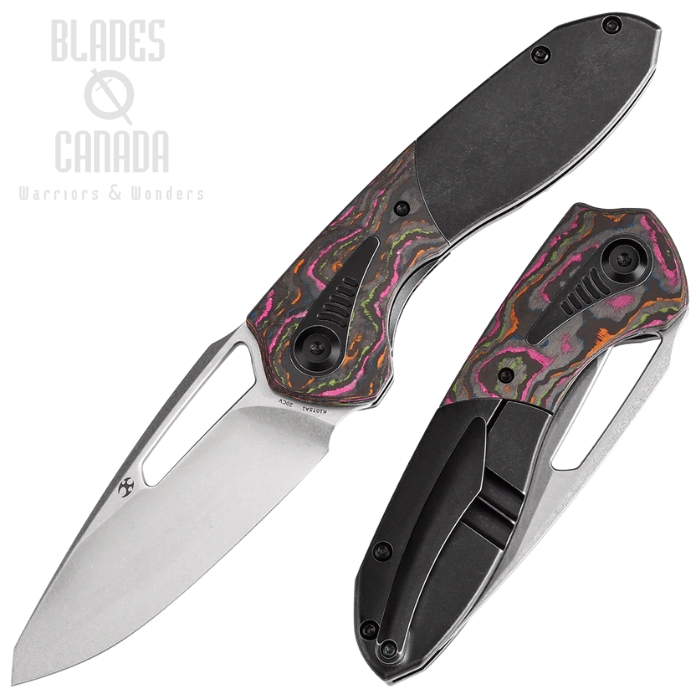 Kansept Thoth Folding Knife, CPM 20CV SW, Titanium Blackwash/Carbon Fiber 80s Camo, K1075A1