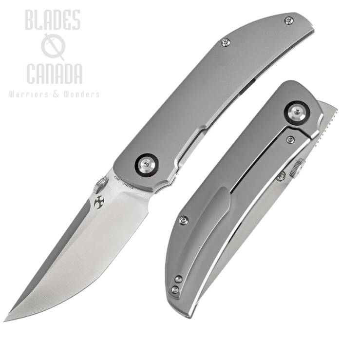 Kansept Tarkin Flipper Framelock Knife, CPM 20CV Satin, Titanium Bead Blasted, K1078A1