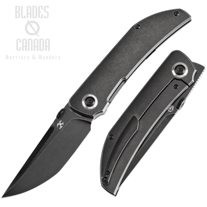 Kansept Tarkin Flipper Framelock Knife, CPM 20CV Black, Titanium Blackwash, K1078A2