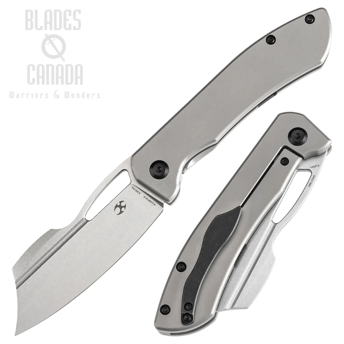 Kansept Cybin Framelock Folding Knife, CPM S35VN SW, Titanium Bead Blasted, K1080A3