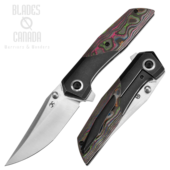 Kansept Deadite Flipper Framelock Knife, CPM S35VN, Titanium Black/Carbon Fiber, K1081A3