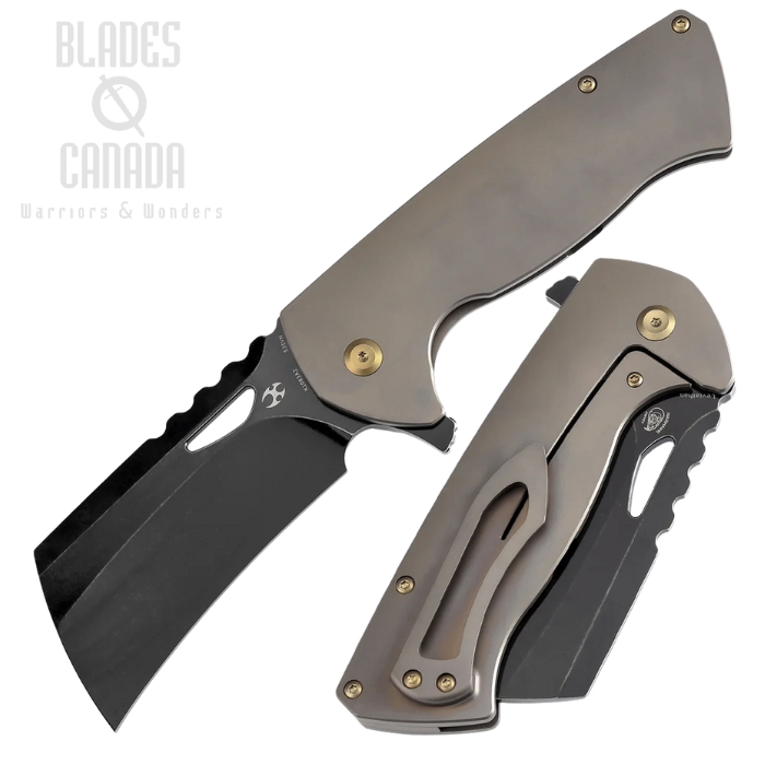 Kansept Leviathan Flipper Framelock Knife, Ltd Edition, CPM S35VN Black, Titanium Bronze Ano, K1083A2